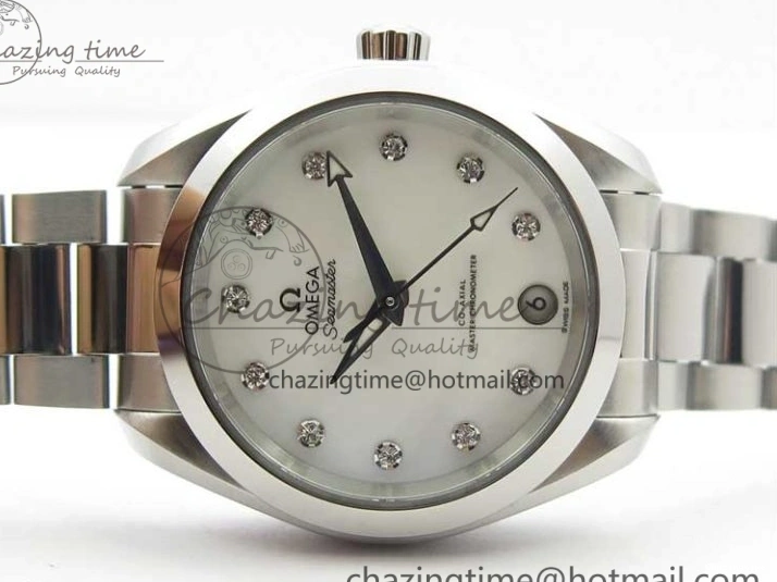 0512 Flexible Aqua Terra 150M 34mm Ladies SS VSF 1:1 Best Edition White MOP Dial Diamonds Markers on SS Bracelet A 7930